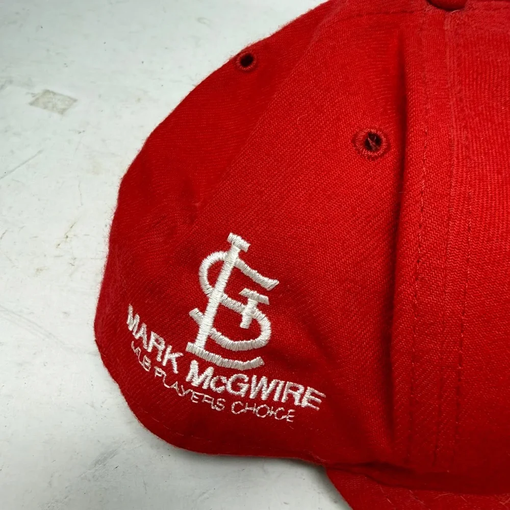 Vintage New Era Mark McGwire 62 Home Run Record Hat St Louis Cardinals Red USA